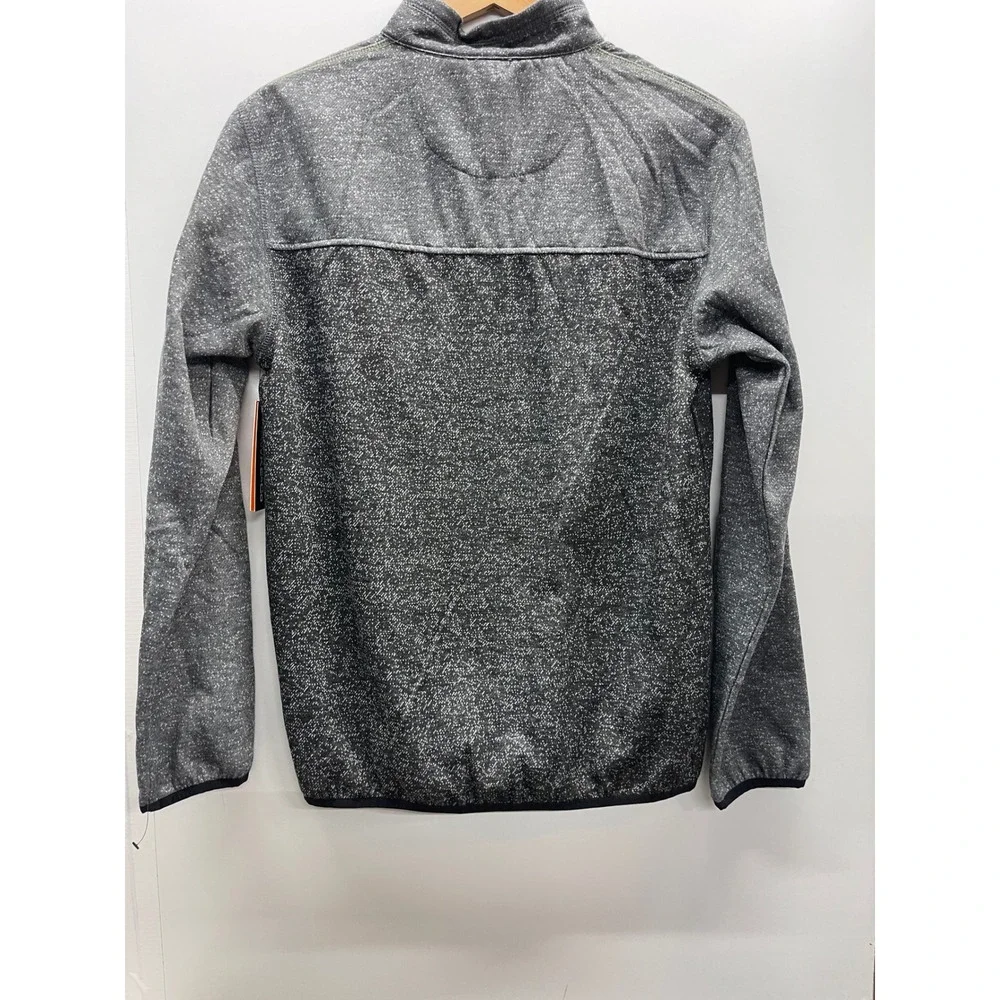 Hawke & Co Mens Small Grey Marled Snap Mock Neck Performance Pullover NWT